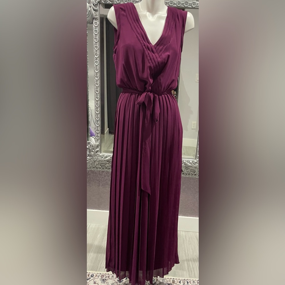 Jessica Simpson Plum Pleated Maxi Dress